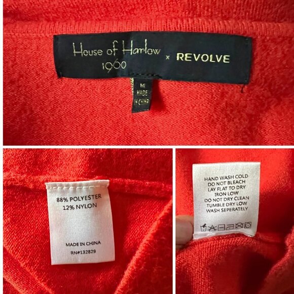Revolve x House of Harlow NWT “Petra” Sweater Dress - Crimson Orange - Medium - Picture 8 of 9